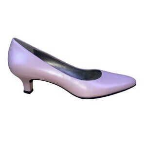 Nordstrom Women’s Light Pink Leather Slip-On Low Kitten Rave Heel Pumps Size 7M